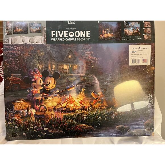 Disney Mickey and Minnie 5-in-1- Gallery Wrapped Canvas Set - Picture 6 of 6